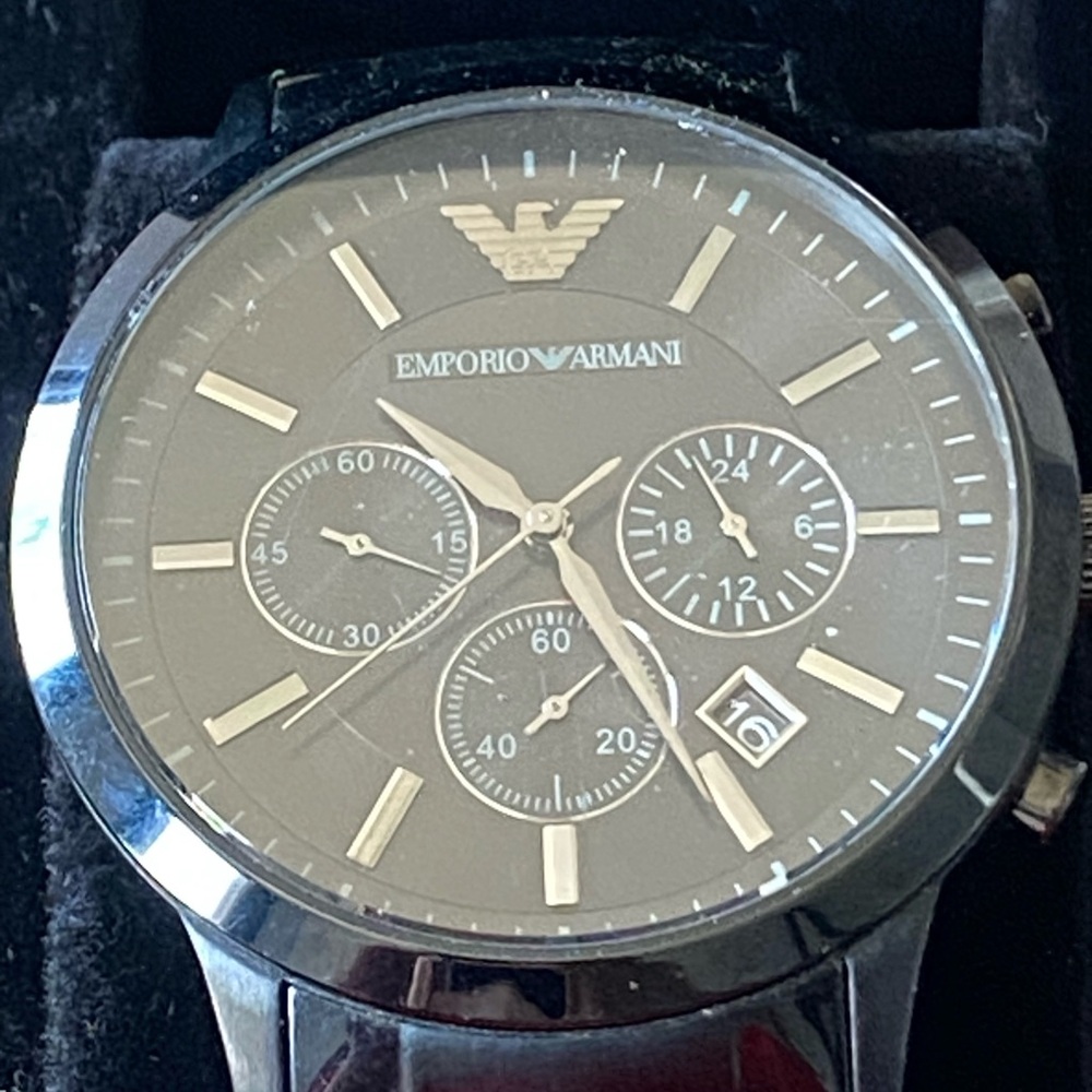 Emporio Armani Black stainless steel watch
